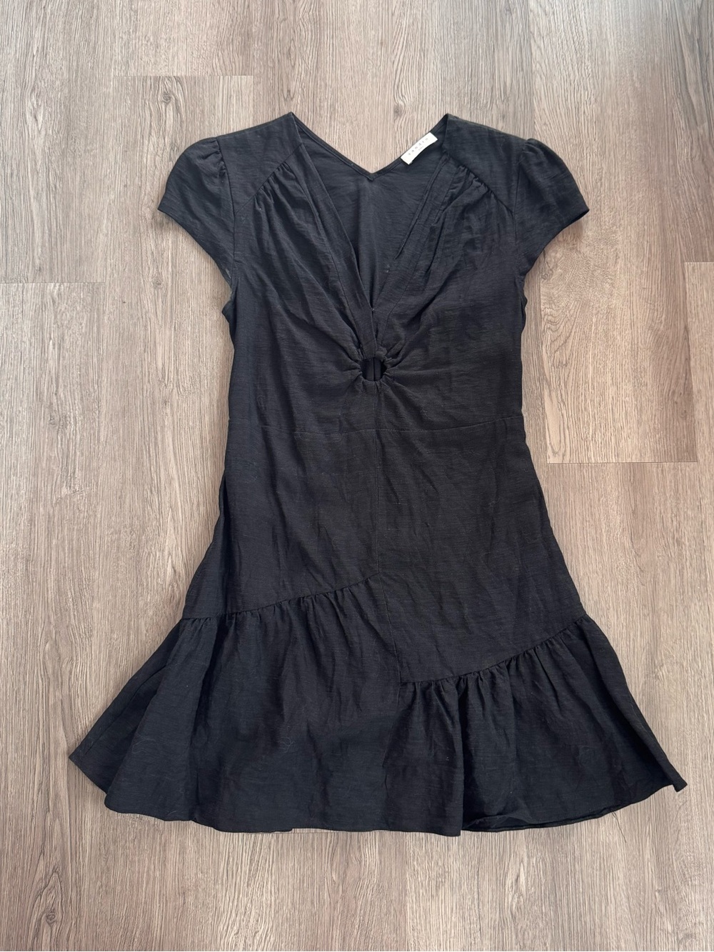 Sandro Black Linen Mini Dress
